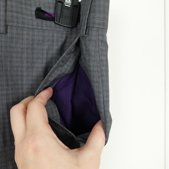 Ted Baker Endurance Sterling Small Checked Trouser Dress Pants Mens SZ 38L Gray - Picture 6 of 16